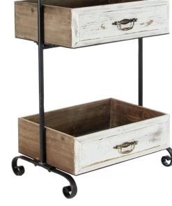 Grayson Lane Black Metal Base with Wood Top Kitchen Cart (49-in x 19-in) -GRAYSON LANE shop 330945299 AlternateImage3 l