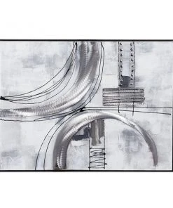Grayson Lane Silver Metal Framed 30-in H x 40-in W Abstract Wood Painting -GRAYSON LANE shop 330945300 AlternateImage5 l