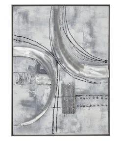 Grayson Lane Silver Metal Framed 30-in H x 40-in W Abstract Wood Painting