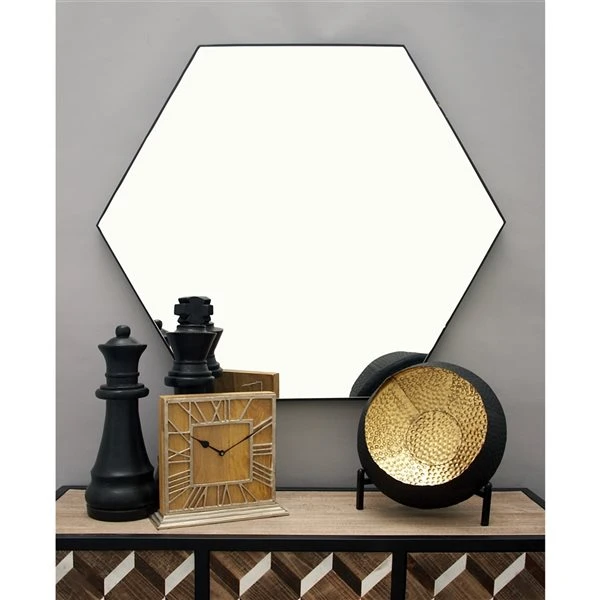 Grayson Lane 35-in x 41-in Hexagon Clear Wall Mirror 2 Grayson Lane 35-in x 41-in Hexagon Clear Wall Mirror - Image 2
