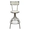 Grayson Lane Grey and Beige Adjustable Height Swivel Bar Stool