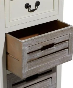 Grayson Lane 28-in x 17-in White Wood Coastal End Table with Wooden Crates -GRAYSON LANE shop 330945306 AlternateImage3 l