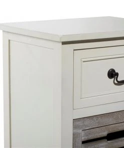 Grayson Lane 28-in x 17-in White Wood Coastal End Table with Wooden Crates -GRAYSON LANE shop 330945306 AlternateImage4 l