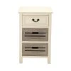 Grayson Lane 28-in x 17-in White Wood Coastal End Table with Wooden Crates