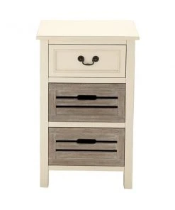 Grayson Lane 28-in x 17-in White Wood Coastal End Table with Wooden Crates