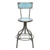 Grayson Lane Grey and Blue Adjustable Height Swivel Bar Stool