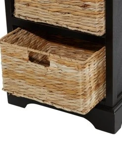 Grayson Lane 28-in x 16-in Black Wood Traditional End Table with Storage Baskets -GRAYSON LANE shop 330945313 AlternateImage4 l