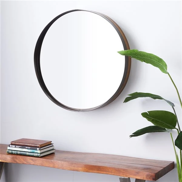330945315_AlternateImage1_l.jpg Grayson Lane 31.5-in x 31.5-in Modern Round Black Wall Mirror -GRAYSON LANE shop 330945315 AlternateImage1 l
