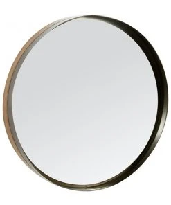 Grayson Lane 31.5-in x 31.5-in Modern Round Black Wall Mirror