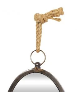 Grayson Lane 21.85-in x 12.90-in Round Grey Wall Mirror -GRAYSON LANE shop 330945323 AlternateImage4 l