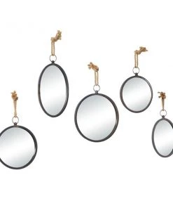 Grayson Lane 21.85-in x 12.90-in Round Grey Wall Mirror -GRAYSON LANE shop 330945323 AlternateImage5 l