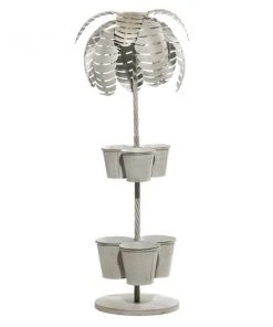 Grayson Lane 16.5-in W x 44-in H Tropical Grey Metal Tree-Shaped Planter - Set of 1 -GRAYSON LANE shop 330945326 AlternateImage5 l