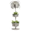Grayson Lane 16.5-in W x 44-in H Tropical Grey Metal Tree-Shaped Planter - Set of 1