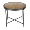 Grayson Lane 21-in x 25-in Brown Wood Industrial Round End Table with Working Clock