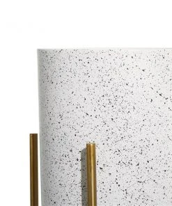 Grayson Lane 13-in W x 46-in H Contemporary White Metal Round Planters with Gold Stands - Set of 2 -GRAYSON LANE shop 330945332 AlternateImage3 l