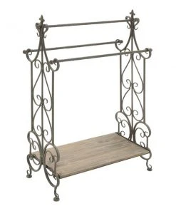 Grayson Lane 41-in x 28-in Black Metal and Light Brown Vintage Quilt Rack -GRAYSON LANE shop 330945336 AlternateImage5 l