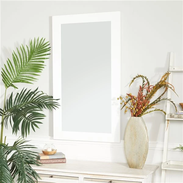Grayson Lane 42-in x 24-in Rectangle White Wall Mirror 2 Grayson Lane 42-in x 24-in Rectangle White Wall Mirror - Image 2