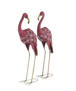 Grayson Lane 38-in H x 10-in W Metal Pink Flamingo Garden Statue - Set of 2 -GRAYSON LANE shop 330945344 AlternateImage5 l