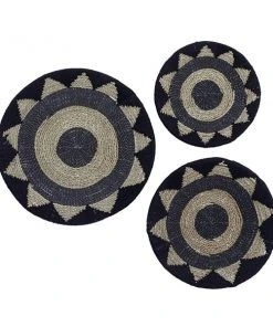 Grayson Lane 23.75-in H x 23.75-in W Abstract Cotton Wall Accent - Set of 3