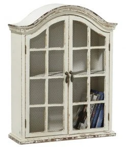 Grayson Lane 22-in x 28-in White Wood Vintage Wall-Mounted Cabinet