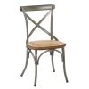 Grayson Lane Farmhouse 18-in W Silver Iron and Wood Dining Chair