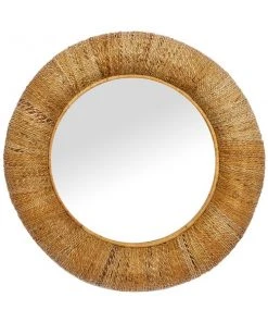 Grayson Lane 34.5-in x 34.5-in Round Brown Wall Mirror