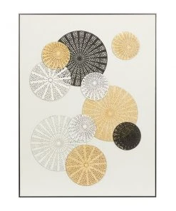 Grayson Lane Black Wood Framed 40-in H x 30-in W Abstract Hand-Painted 3D Art