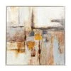 Grayson Lane Silver Wood Framed 40-in H x 40-in W Abstract Wood Hand-Painted Painting