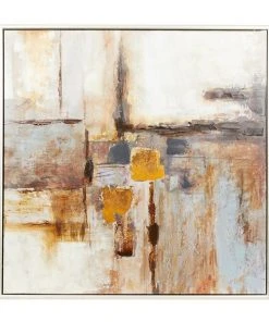 Grayson Lane Silver Wood Framed 40-in H x 40-in W Abstract Wood Hand-Painted Painting