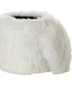 Grayson Lane Modern White Faux Fur Round Integrated Storage Ottoman -GRAYSON LANE shop 330945370 AlternateImage5 l