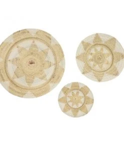 Grayson Lane 27.5-in H x 27.5-in W Abstract Rattan Wall Accent - Set of 3