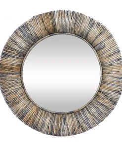 Grayson Lane 34.5-in x 34.5-in Round Grey Wall Mirror