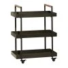 Grayson Lane Black Metal Base with Iron Top Kitchen Cart (34-in x 26-in x 24-in)