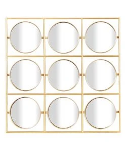 Grayson Lane 27.63-in x 27.63-in Square Gold Wall Mirror
