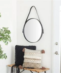 Grayson Lane 30.55-in x 24.70-in Round Black Wall Mirror -GRAYSON LANE shop 330945387 AlternateImage2 l