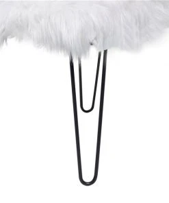 Grayson Lane Chic White Faux Fur and Black Frame Rectangle Ottoman -GRAYSON LANE shop 330945389 AlternateImage3 l