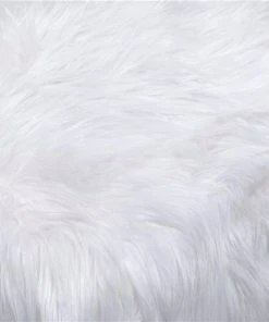 Grayson Lane Chic White Faux Fur and Black Frame Rectangle Ottoman -GRAYSON LANE shop 330945389 AlternateImage4 l