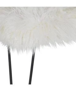 Grayson Lane Chic White Faux Fur and Black Frame Rectangle Ottoman -GRAYSON LANE shop 330945389 AlternateImage5 l