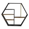 Grayson Lane 30-in x 26-in Black Wood Industrial Hexagonal Shelf