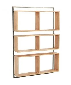 Grayson Lane 35-in x 24-in Brown Wood Industrial Wall-Mounted Shelf