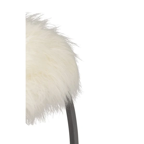 Grayson Lane Modern White Faux Fur with Black Frame Ottoman 3 Grayson Lane Modern White Faux Fur with Black Frame Ottoman - Image 3