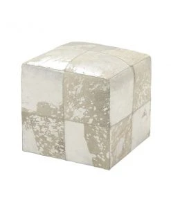 Grayson Lane Glam White Genuine Leather Square Ottoman -GRAYSON LANE shop 330945401 AlternateImage5 l