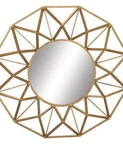 Grayson Lane 32.38-in x 32.38-in Round Gold Wall Mirror