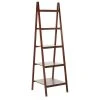Grayson Lane 21-in x 65-in Maroon Wood 5-Tier Traditional Shelving Unit
