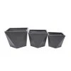 Grayson Lane 185-in W x 14.45-in H Modern Grey Metal Square Planters - Set of 3