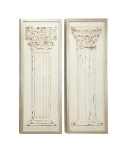 Grayson Lane 43-in H x 16-in W Architecture Wood Wall Accent - Set of 2