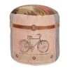 Grayson Lane Casual Multicoloured Bicycle Genuine Leather Round Ottoman