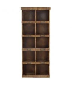 Grayson Lane 18-in x 42-in Brown Wood Rustic Wall-Mounted Shelf