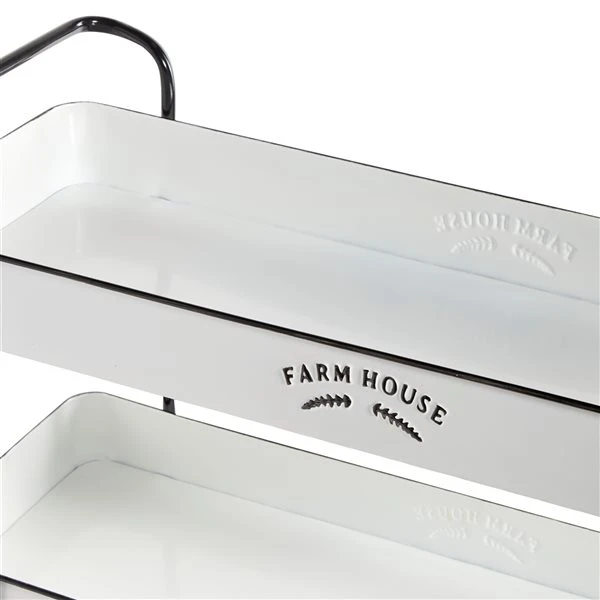 Grayson Lane Black Metal Base with Iron Top Kitchen Cart (35-in x 32-in) 3 Grayson Lane Black Metal Base with Iron Top Kitchen Cart (35-in x 32-in) - Image 3