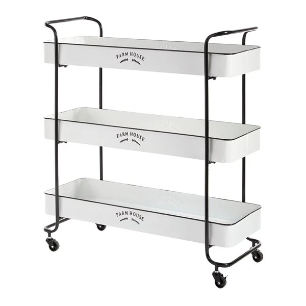 Grayson Lane Black Metal Base with Iron Top Kitchen Cart (35-in x 32-in) 4 Grayson Lane Black Metal Base with Iron Top Kitchen Cart (35-in x 32-in) - Image 4